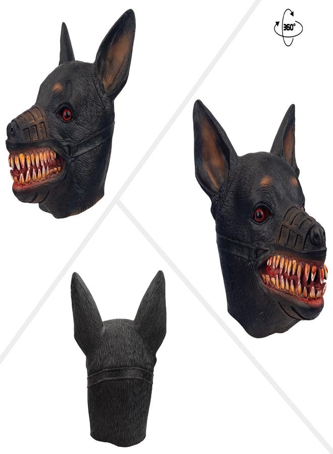 AQKILO Dog Mask Animal Latex Full Head Realistic Masks Fancy Dress for Halloween Carnival Costume Party - Image 5